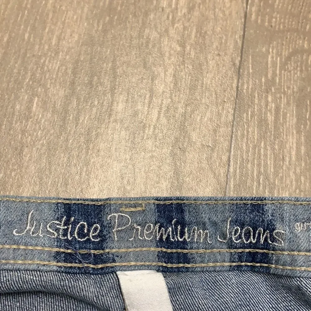 Girls Justice Premium Striped Straight Jeans‎